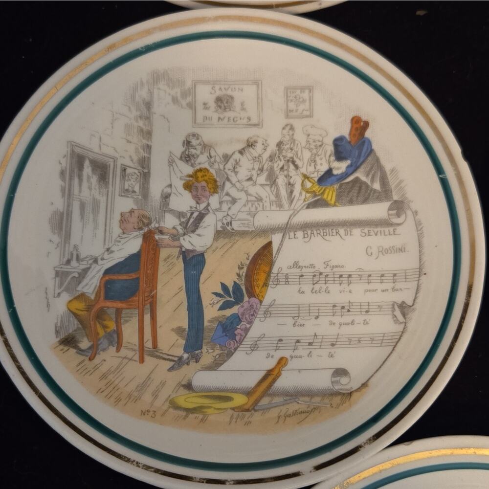 Vintage PV Parry Vielle French Opera Bread Butter Plates 6" Set of 5 France - Picture 4 of 8